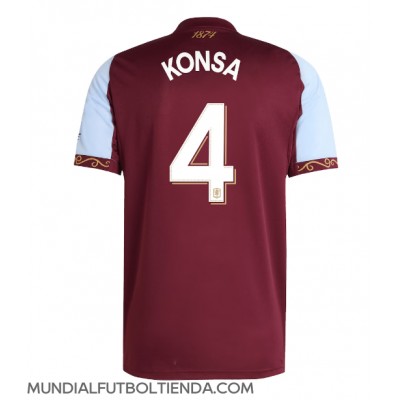 Camiseta Aston Villa Ezri Konsa #4 Primera Equipación Replica 2025-26 mangas cortas Camiseta Aston Villa Ezri Konsa #4 Primera Equipación Replica 2025-26 mangas cortas